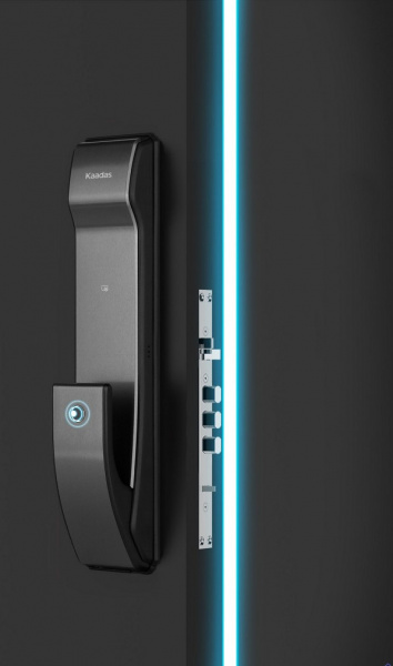 ВРЕЗНОЙ ЭЛЕКТРОННЫЙ ДВЕРНОЙ ЗАМОК KAADAS K9-5W BLACK С ОТПЕЧАТКОМ ПАЛЬЦА